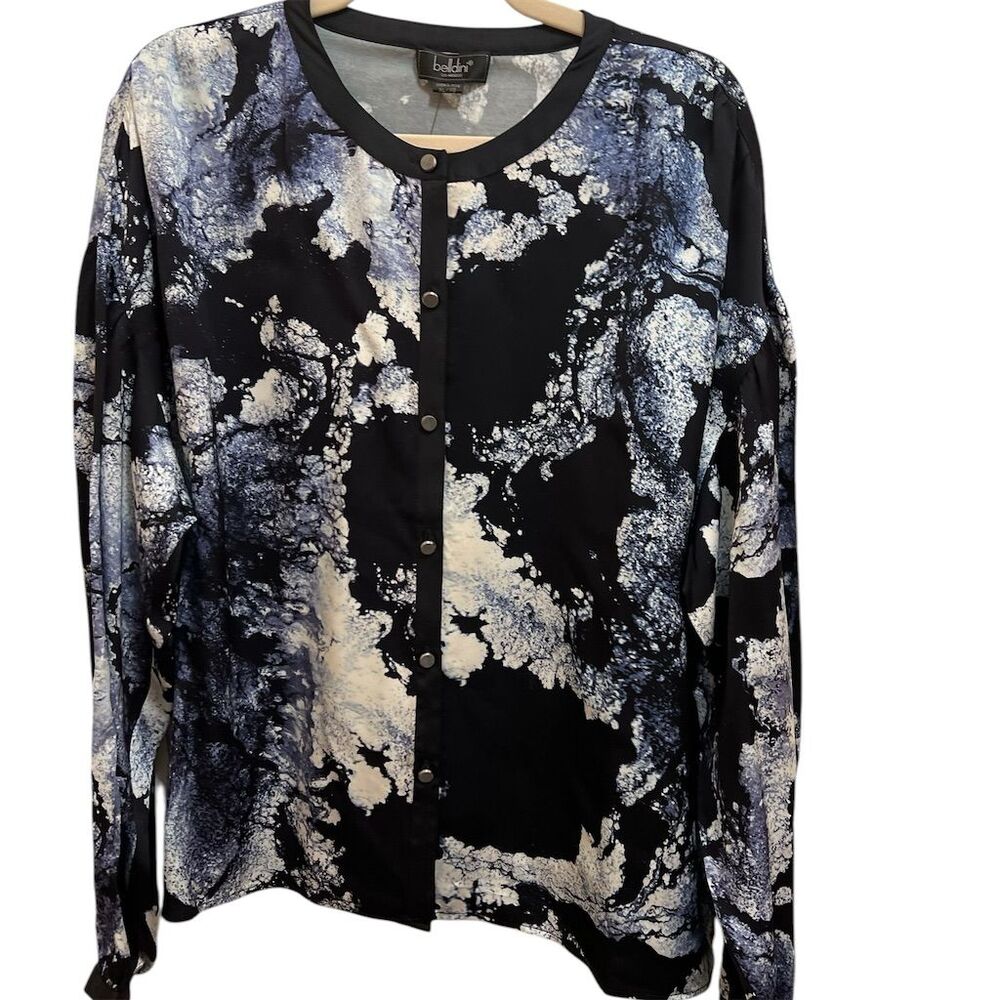 Belldini  Women's XL Metallic Marble  Long Sleeve NWT